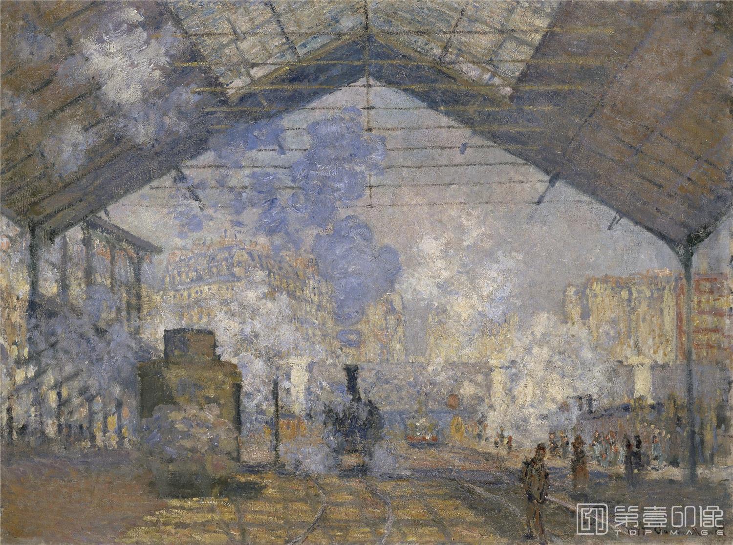 油画-巴黎奥赛博物馆-Claude Monet-The Saint-Lazare Station-049